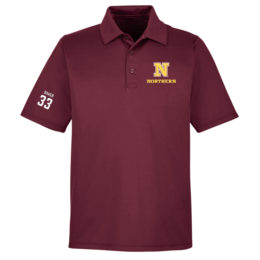 Northern State University Football Maroon Polo - #33 Matthew Baker