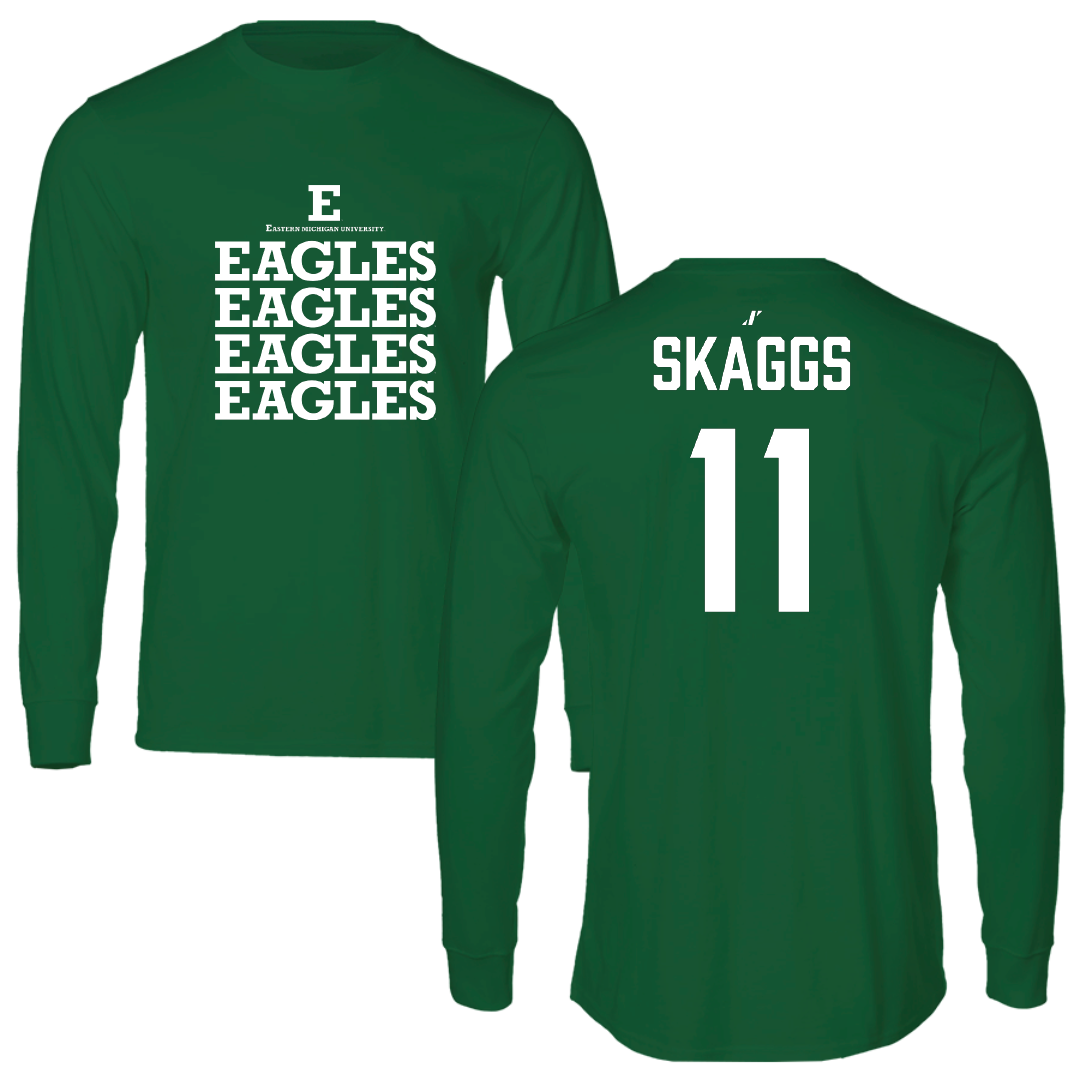 Eastern Michigan University Soccer Green General Performance Long Sleeve - #11 Ava Skaggs