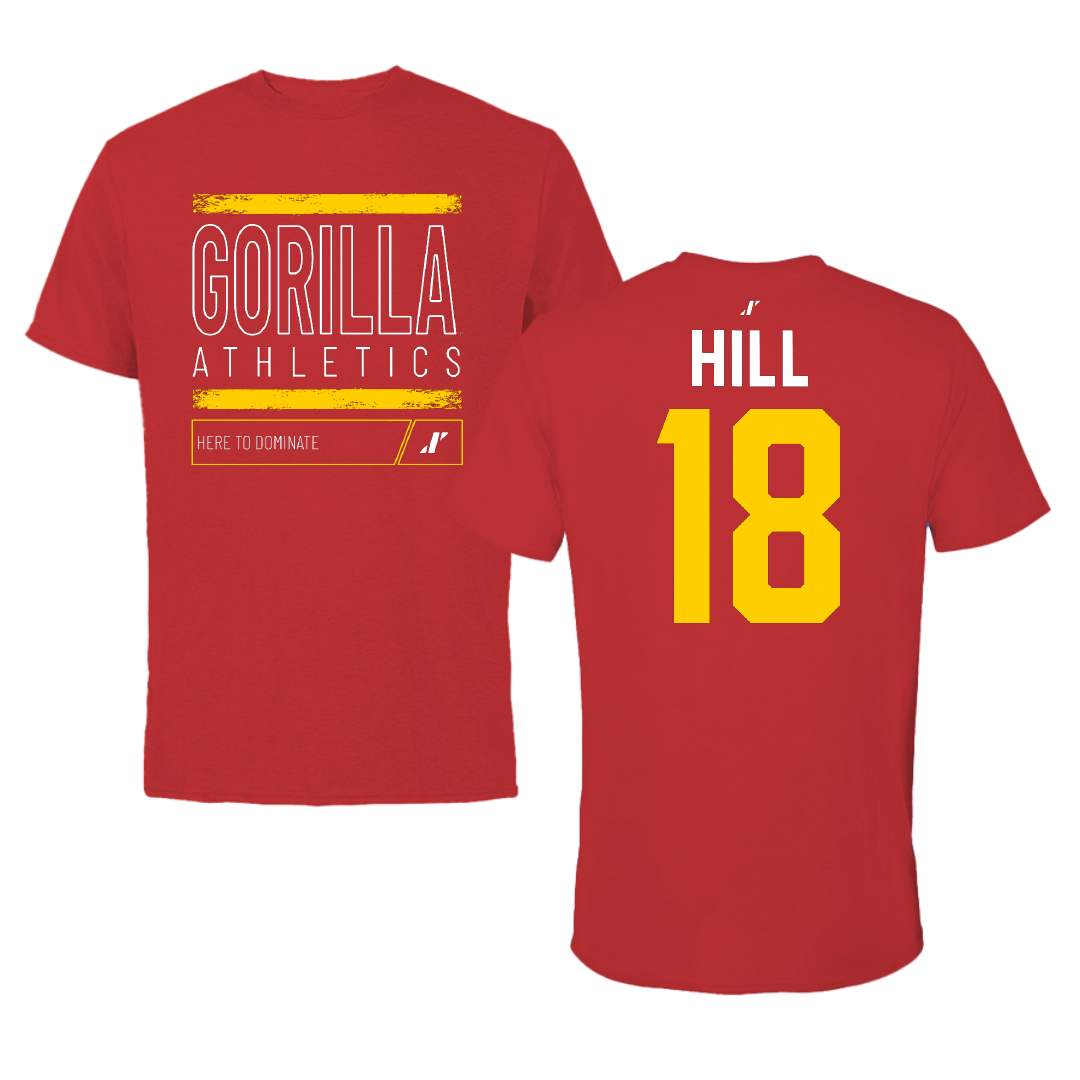 Pittsburg State University Soccer Red Dominate Tee - #18 Dallie Hill