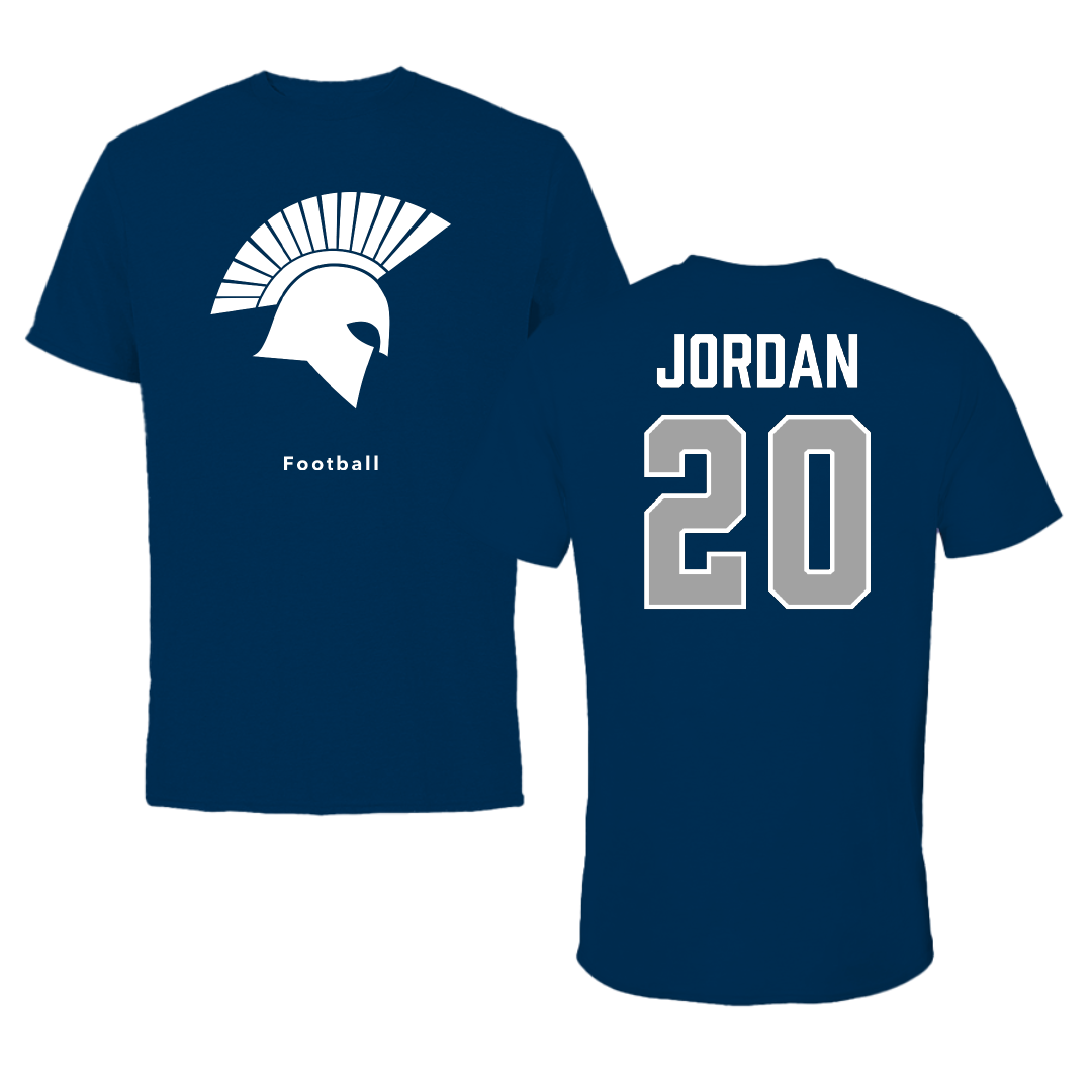 Missouri Baptist University Football Navy Performance Tee - #20 Phil Jordan
