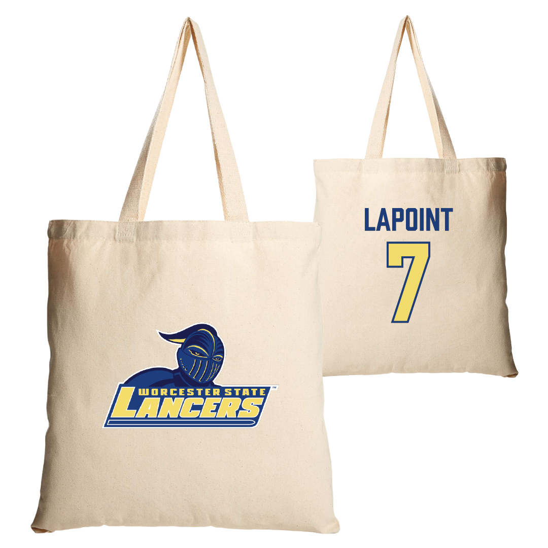 Worcester State University Softball Tan Canvas Tote Bag - #7 Emma Lapoint