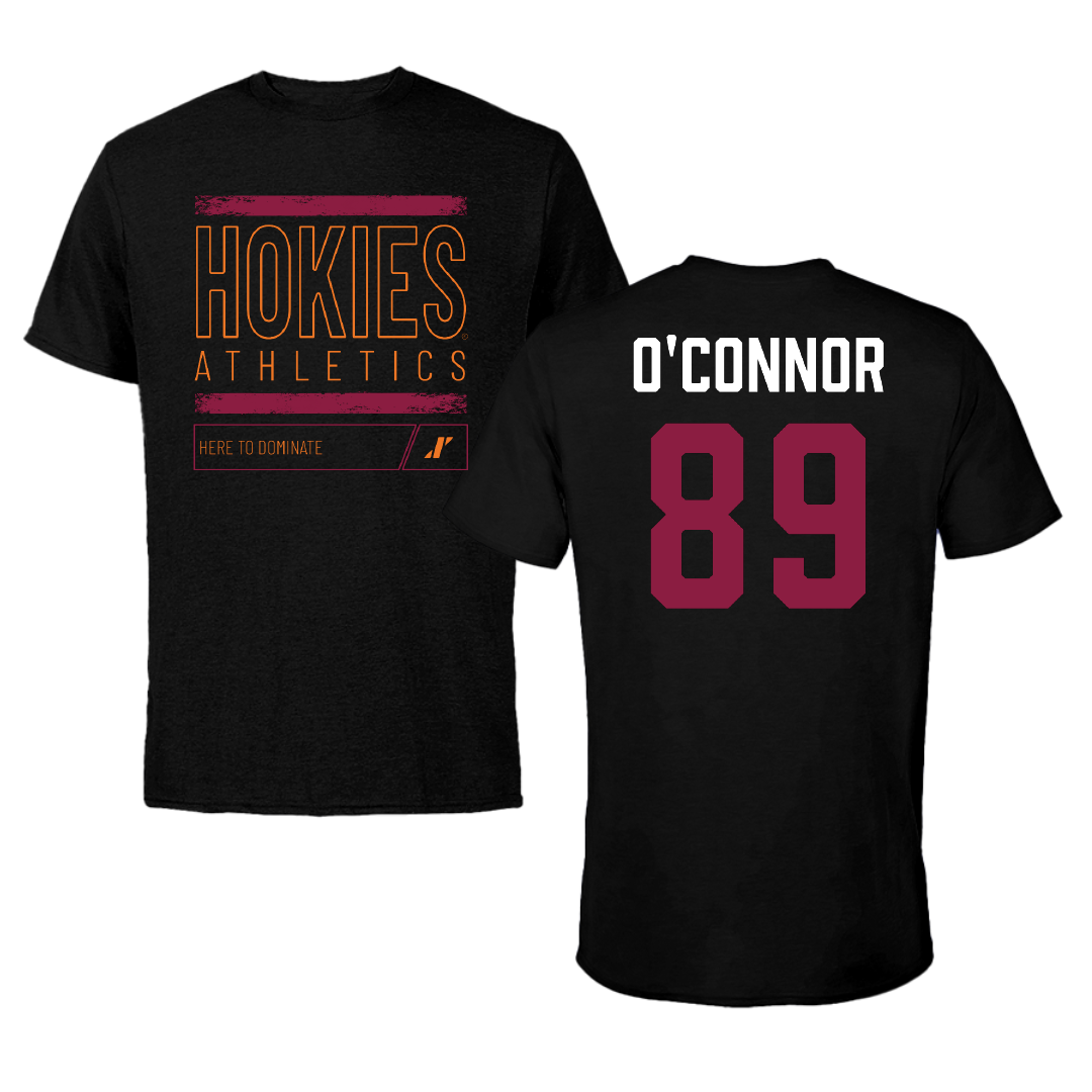 Virginia Tech Football Black Dominate Tee - #89 Charlie O'Connor