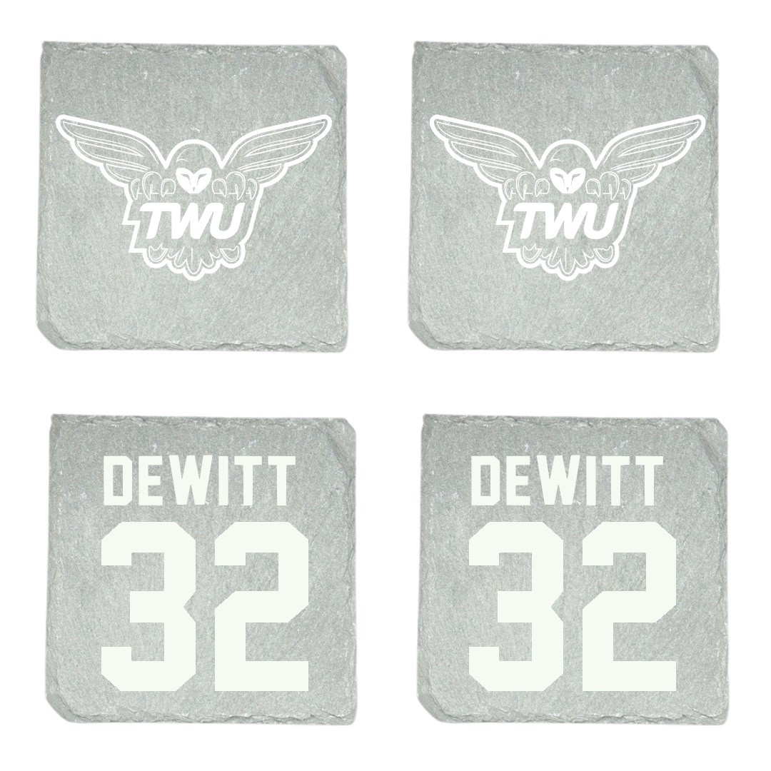 Texas Woman's University Soccer (W) Stone Coaster (4 Pack)  - #32 Iris DeWitt