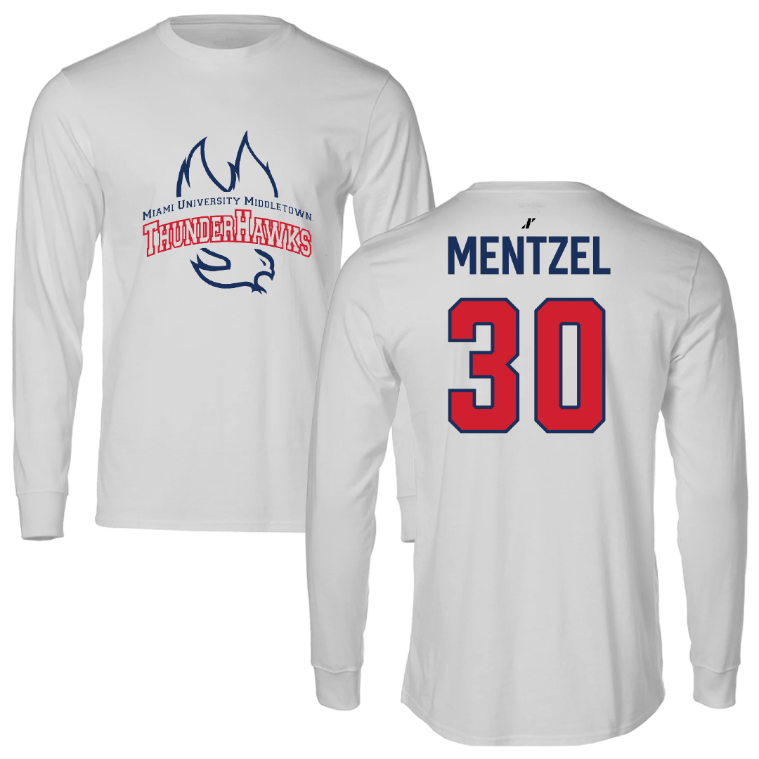 Miami University Middletown Baseball Light Gray Performance Long Sleeve - #30 David Mentzel