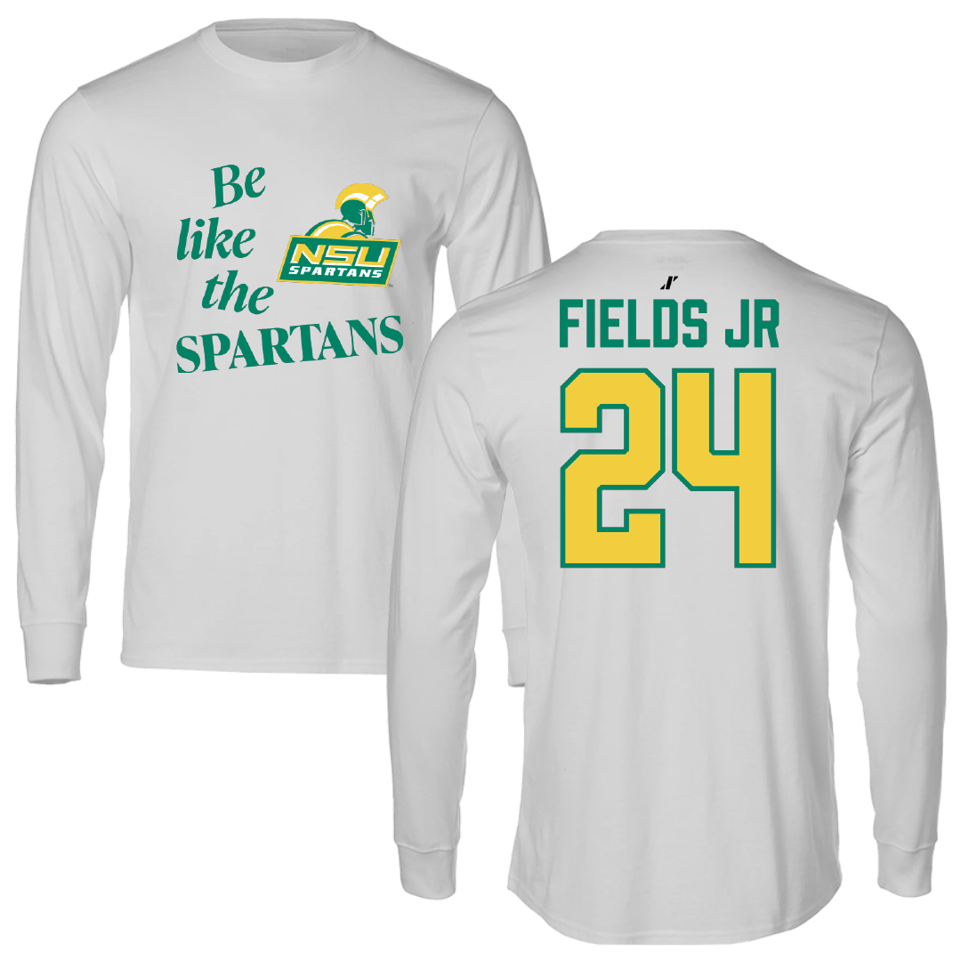 Norfolk State University Basketball Light Gray Be Like Us Long Sleeve - #24 Chris Fields Jr