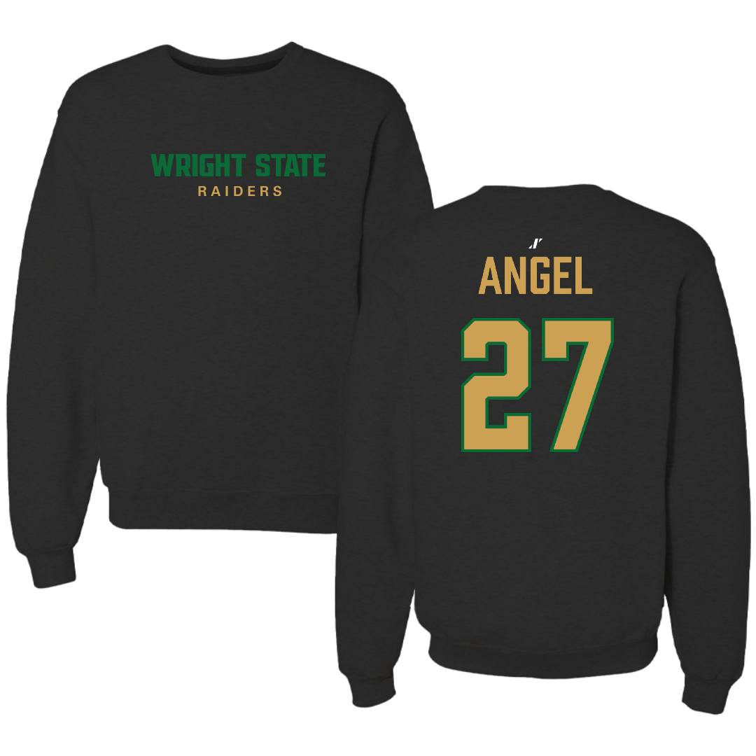 Wright State University Baseball Black Crewneck - #27 Coy Angel