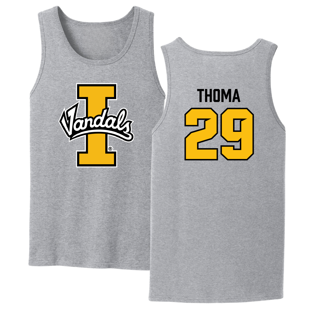 University of Idaho Soccer Sport Gray Tank Top - #29 Isabelle Thoma
