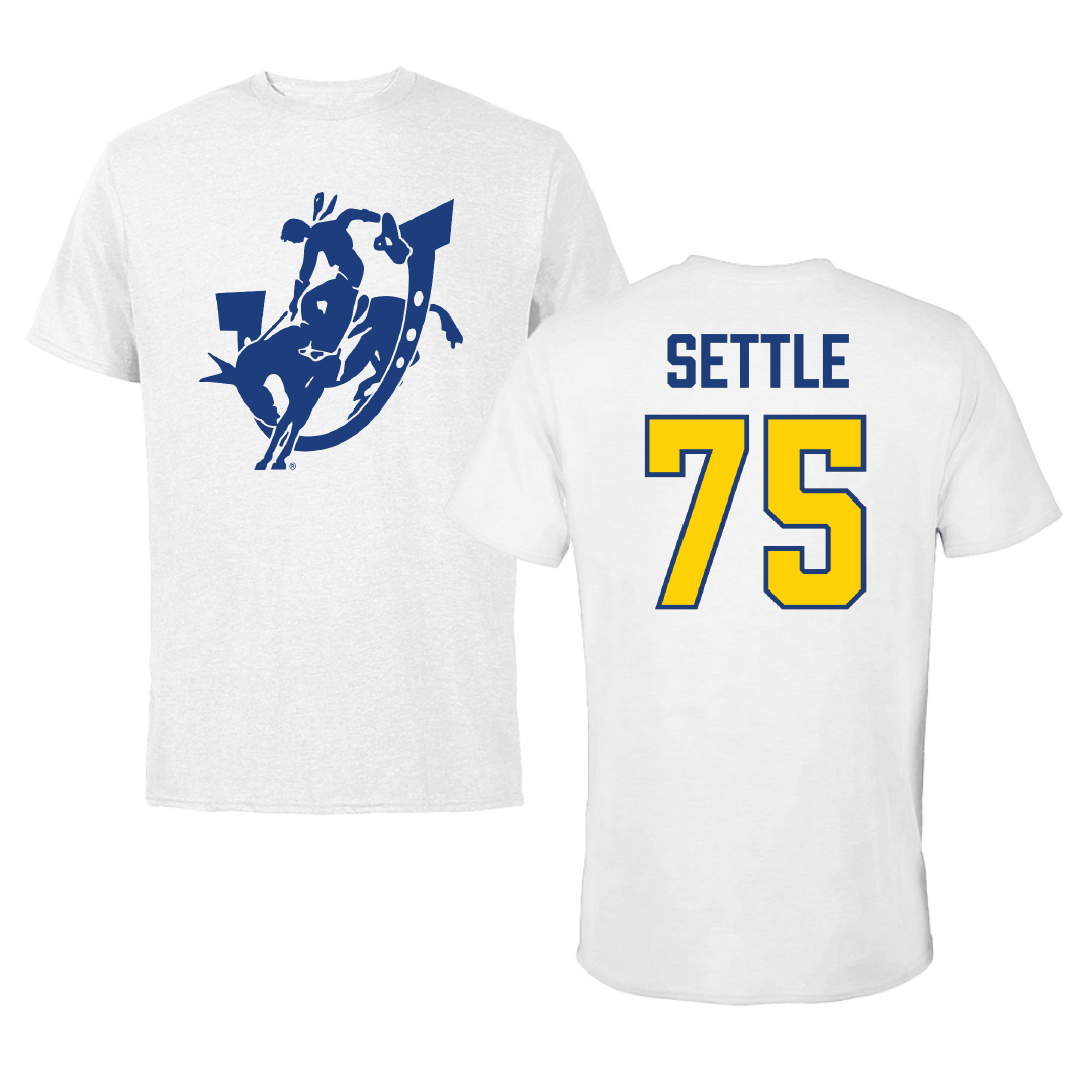 Southern Arkansas University Football White Tee - #75 Tate Settle