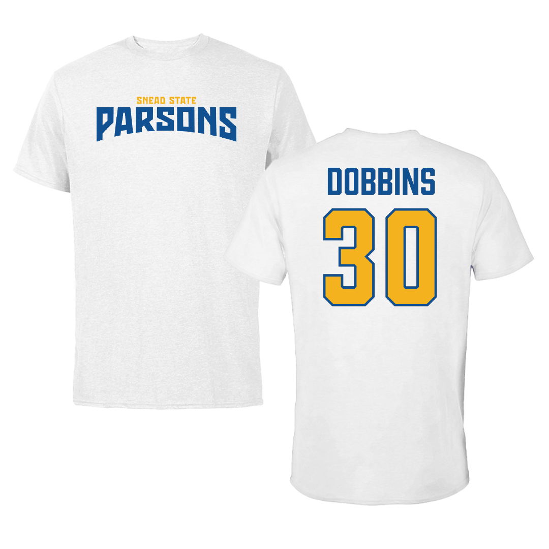 Snead State Community College Baseball White Classic Performance Tee - #30 Blake Dobbins