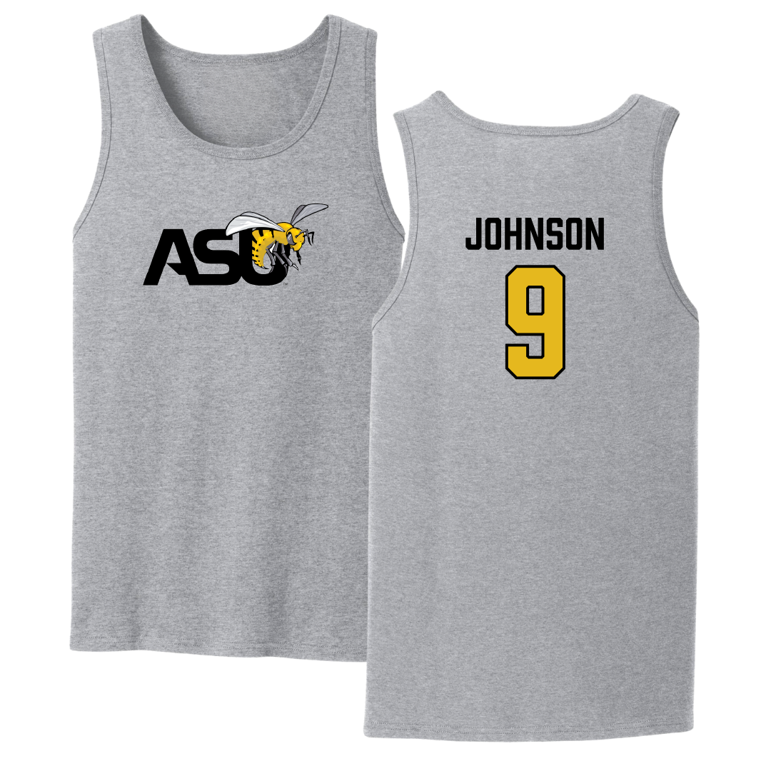 Alabama State University Flag Football Sport Gray Tank Top - #9 Tiyanna Johnson