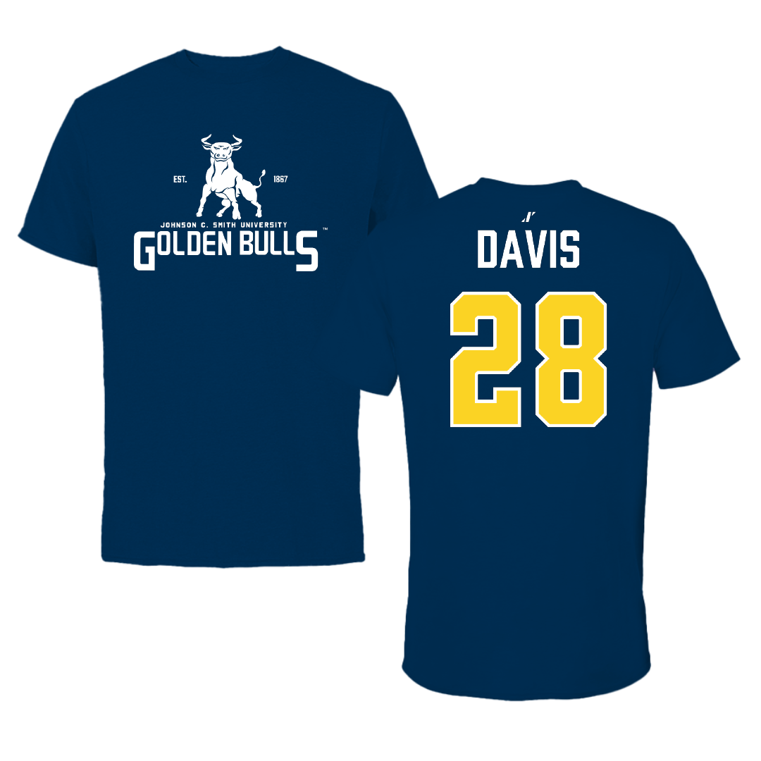 Johnson C. Smith University Football Navy General Tee - #28 Tremaine Davis