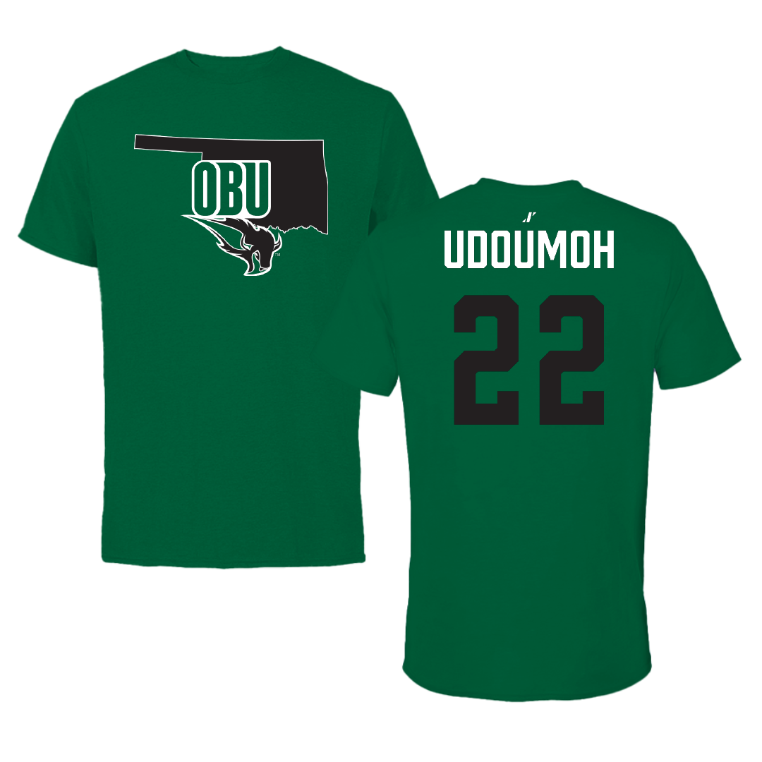 Oklahoma Baptist University Basketball Green State Tee - #22 Joshua Udoumoh