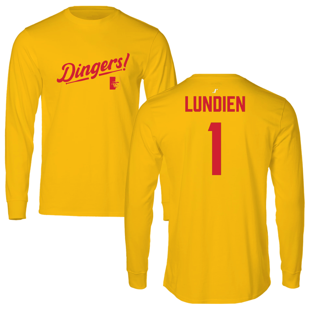 Pittsburg State University Softball Gold Dingers Long Sleeve - #1 Taylor Lundien