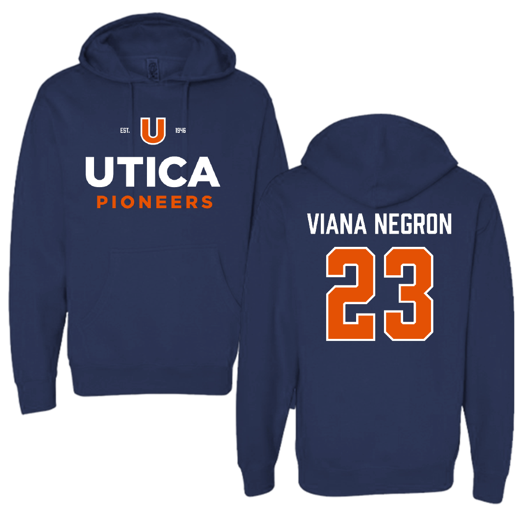 Utica University Football Navy General Hoodie - #23 Chase Viana Negron
