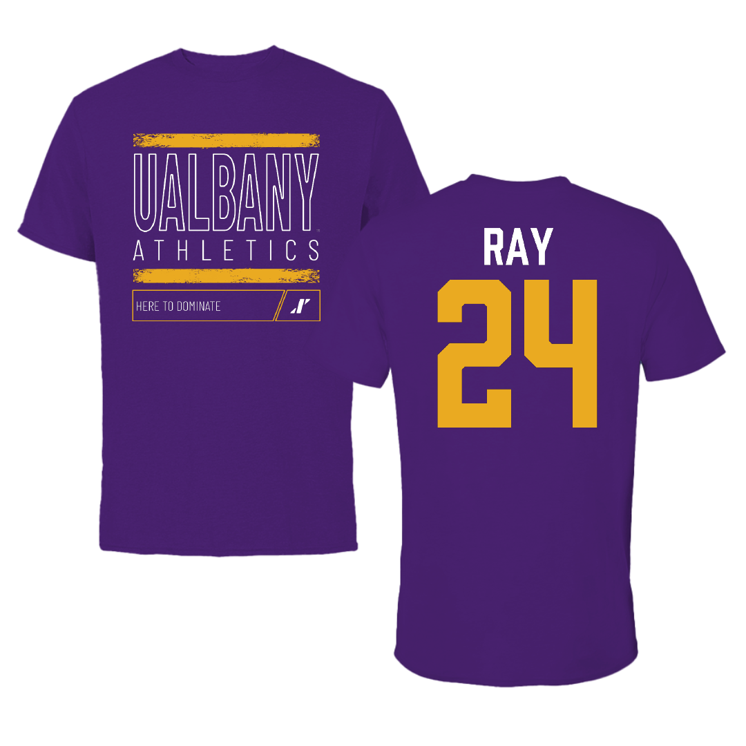 University at Albany Basketball Purple Dominate Performance Tee - #24 Abby Ray