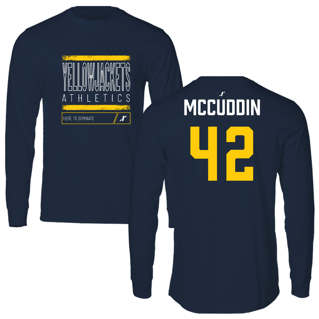 Graceland University Softball Navy Dominate Performance Long Sleeve - #42 Josie McCuddin