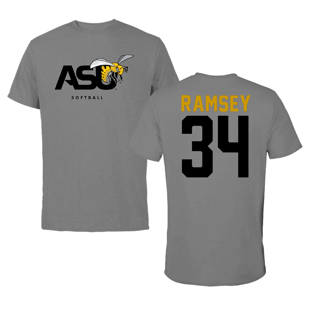 Alabama State University Softball Dark Gray Tee - #34 Brooke Ramsey