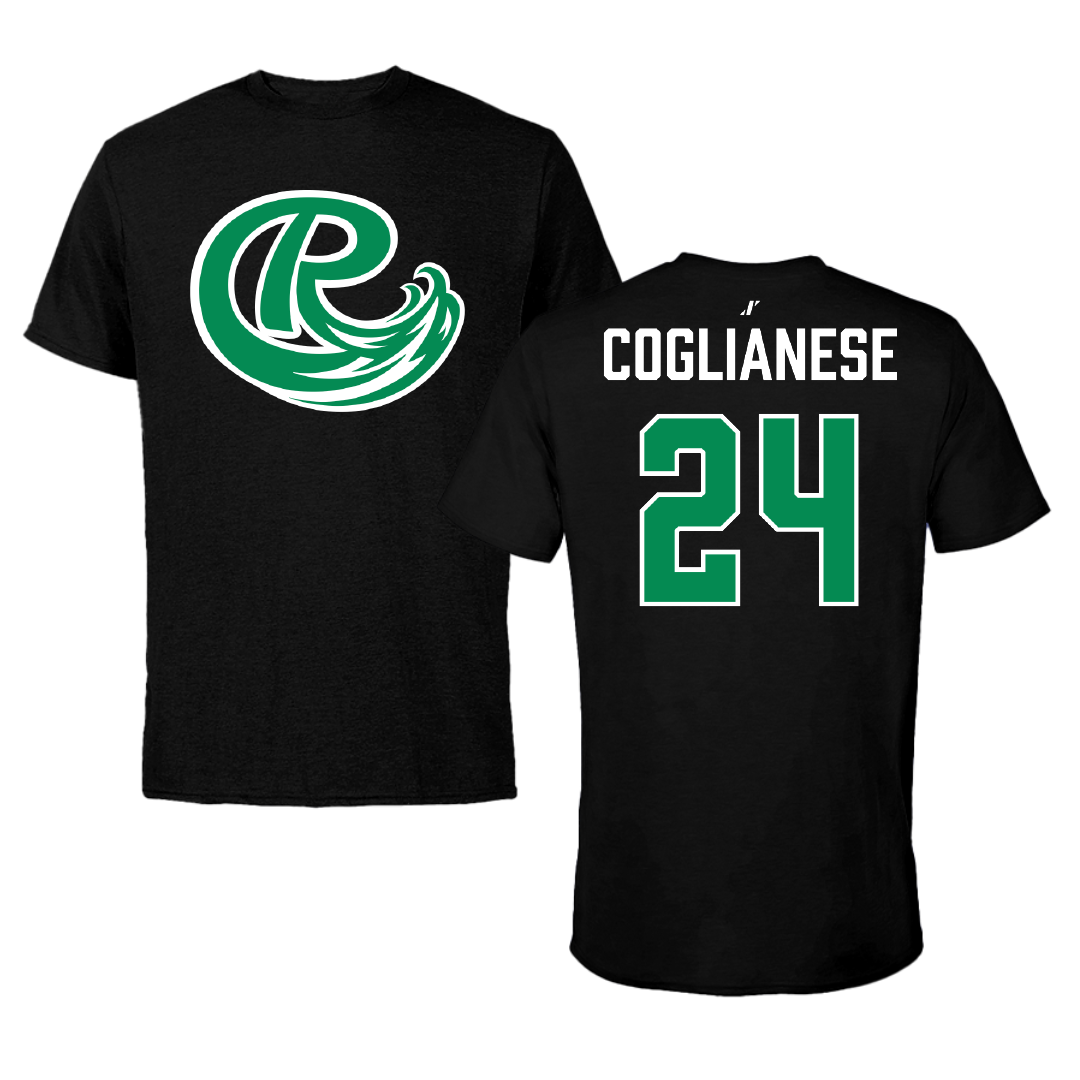 Roosevelt University Ice Hockey (M) Black Performance Tee - #24 Joey Coglianese
