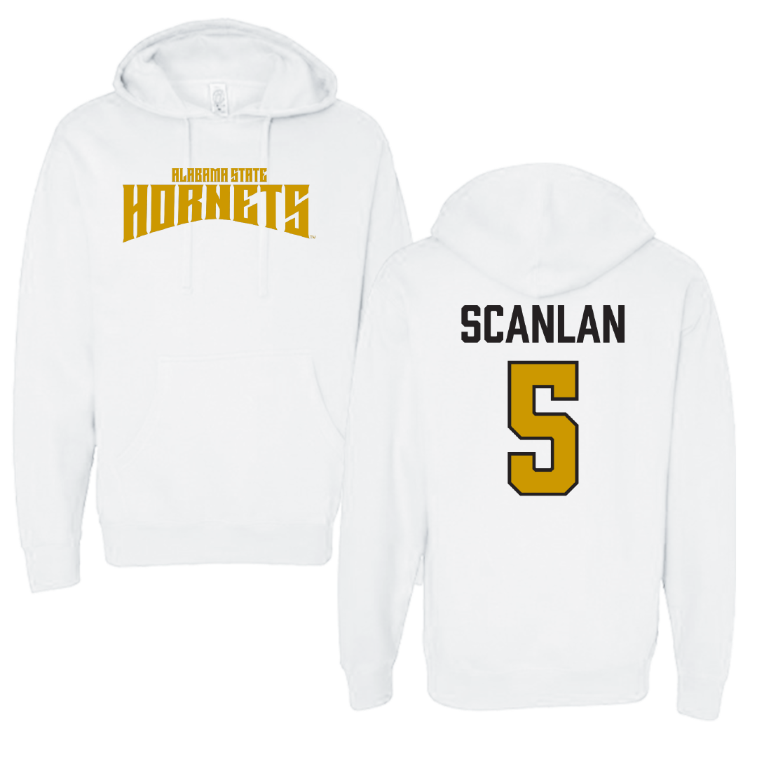 Alabama State University Volleyball White Classic Hoodie - #5 Sierra Scanlan