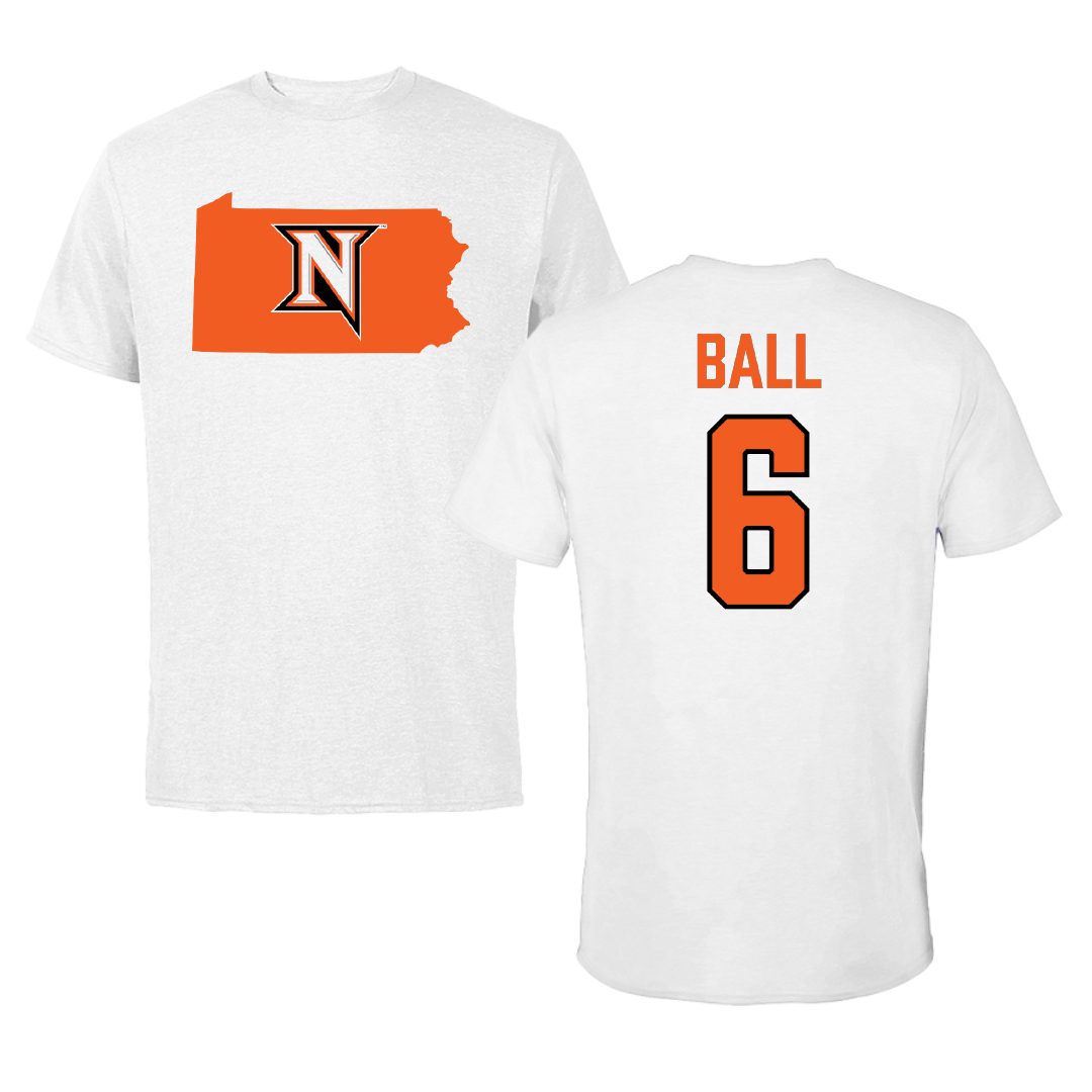 Northampton Community College Baseball White State Performance Tee - #6 Zack Ball