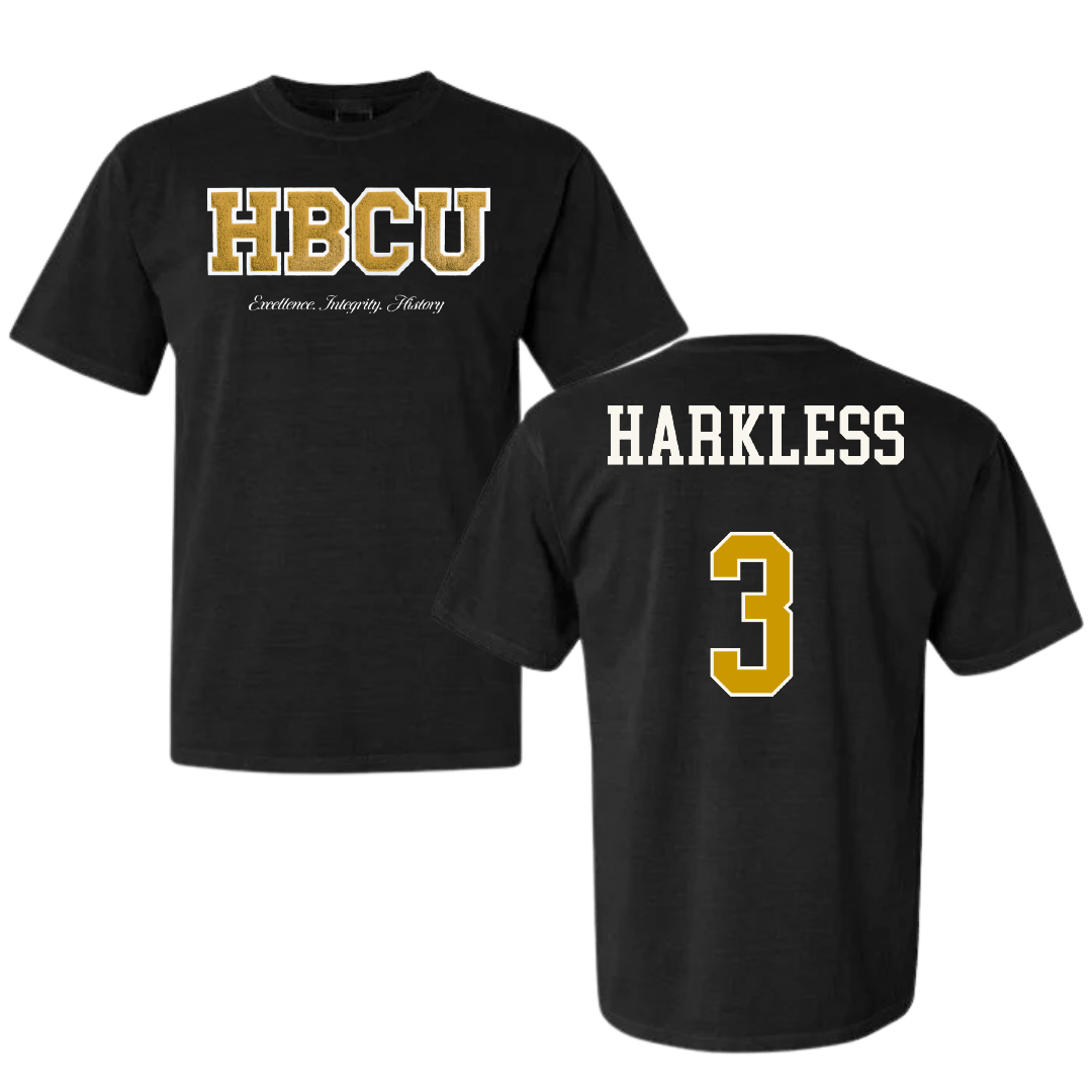 Alabama State University Football Black HBCU Varsity Comfort Colors Tee - #3 Luke Harkless