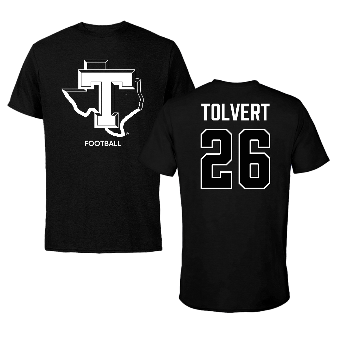 Tarleton State University Football Black Tee - #26 Brandon Tolvert