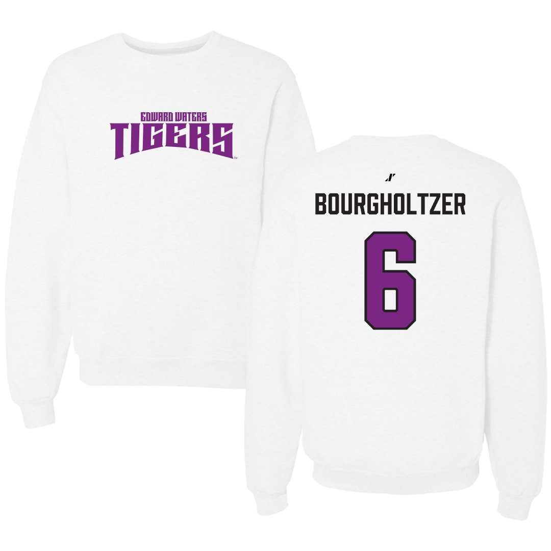 Edward Waters University Softball White Classic Crewneck - #6 Macie Bourgholtzer