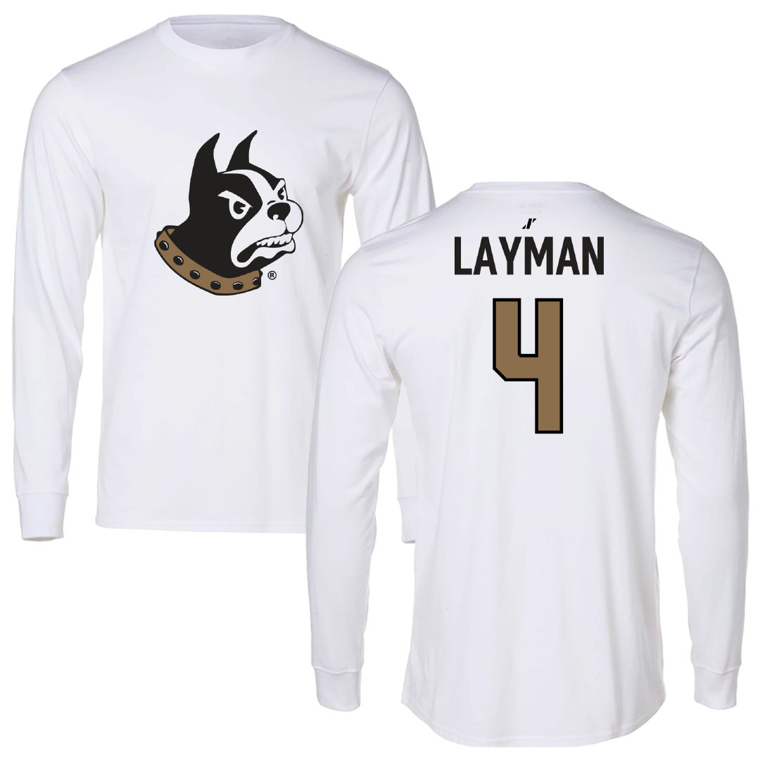 Wofford College Baseball White Performance Long Sleeve - #4 James Layman