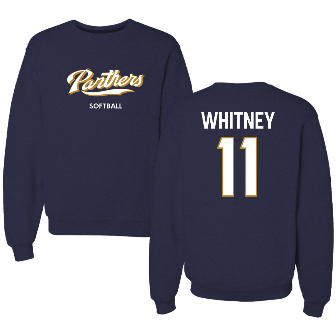 Florida International University Softball Navy Panthers Crewneck - #11 Ella Whitney