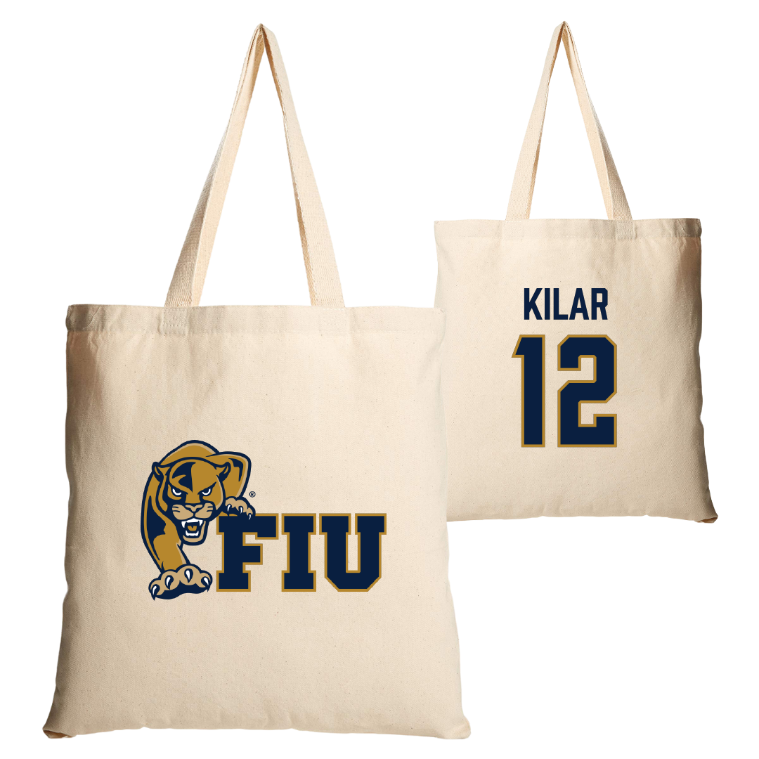 Florida International University Volleyball Tan Canvas Tote Bag - #12 Kindyl Kilar