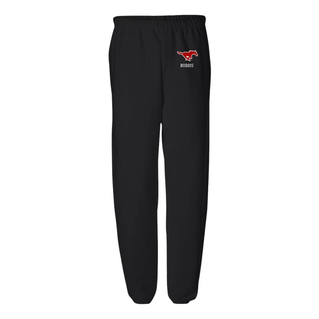 Southern Methodist University Football Black Sweatpants - #91 Blake Burris