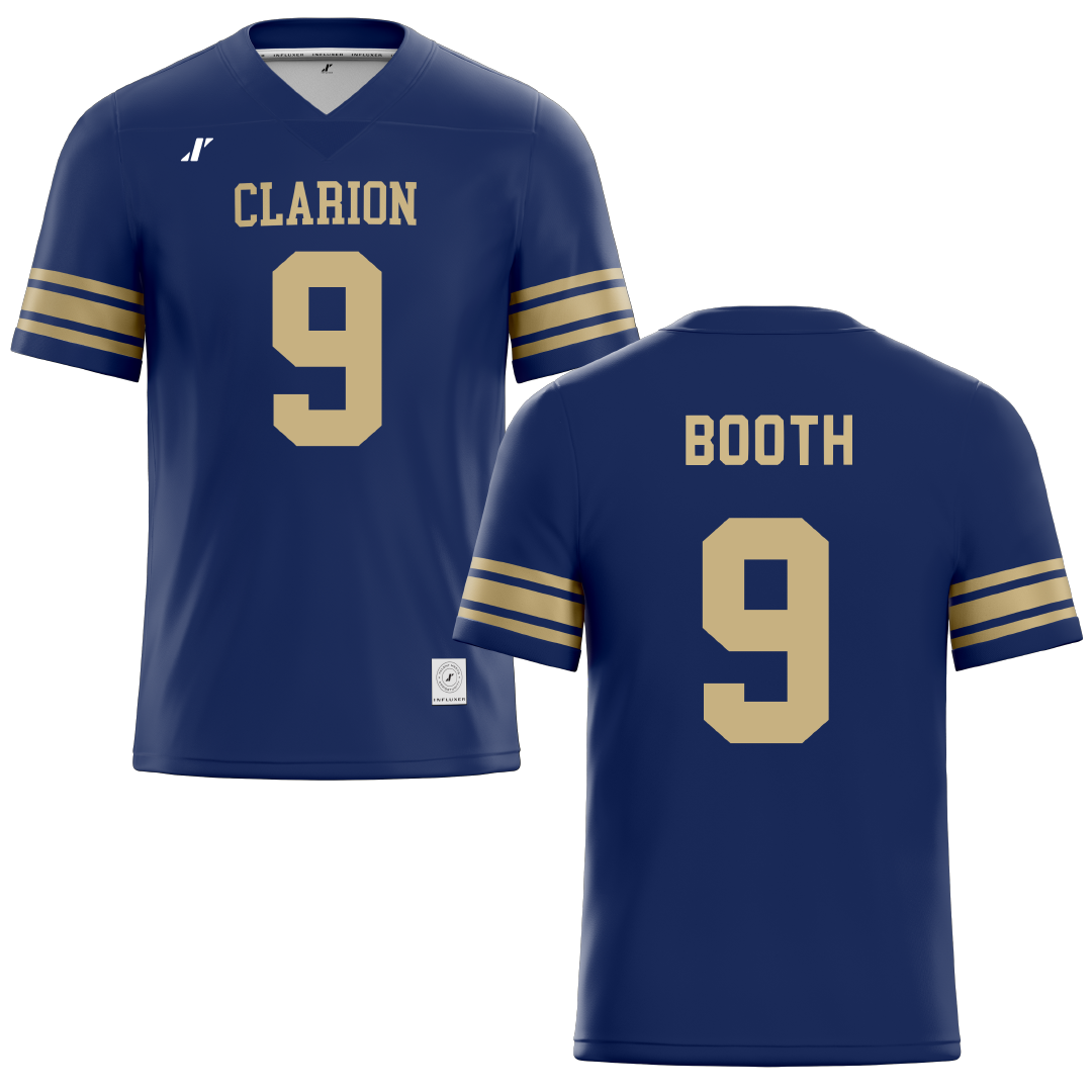 PennWest Clarion Blue Football Jersey - #9 Terrell Booth