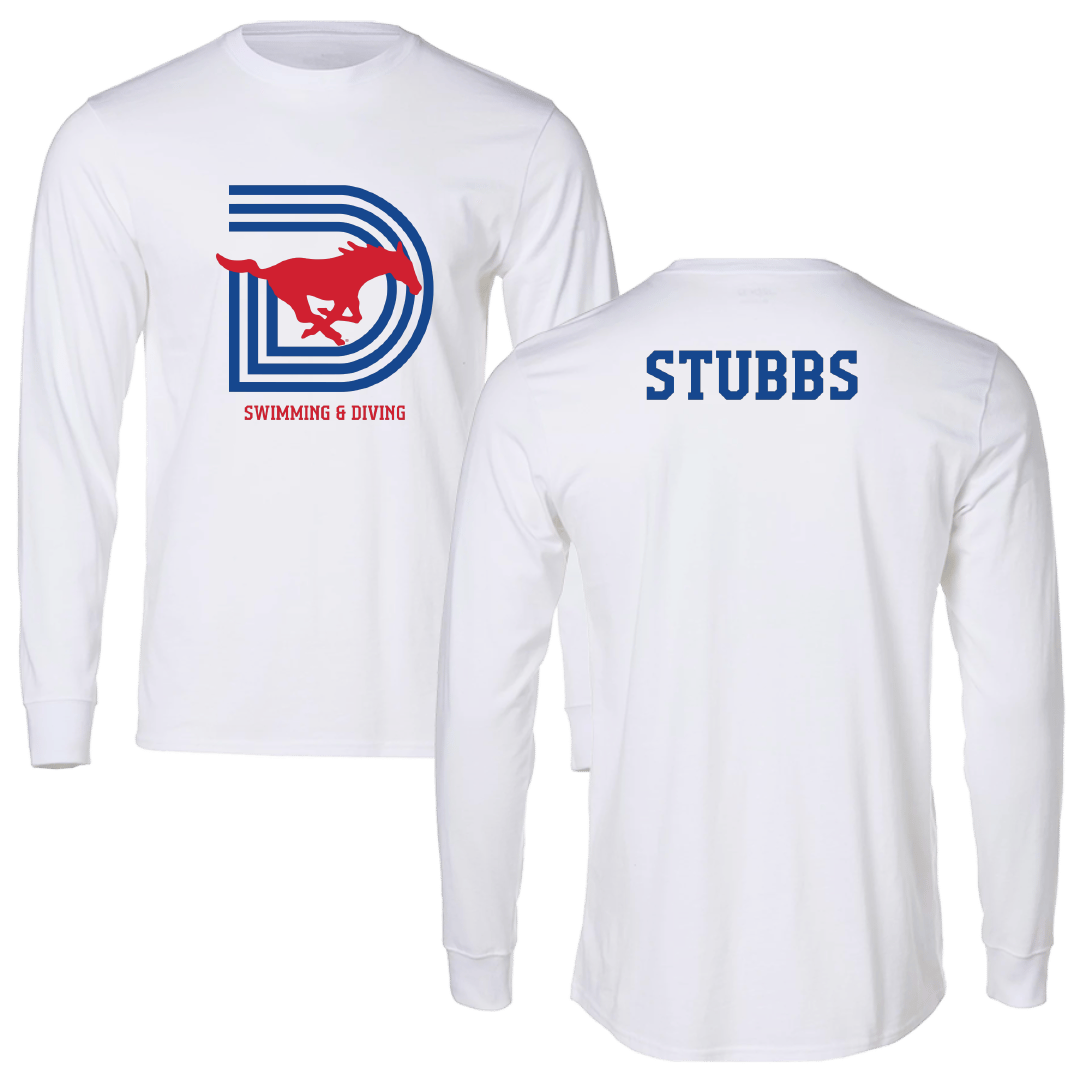 Southern Methodist University Swimming & Diving White Long Sleeve - Natalie Stubbs