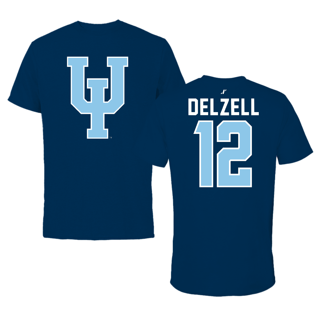 Upper Iowa University Basketball Navy Performance Tee - #12 Caleb Delzell