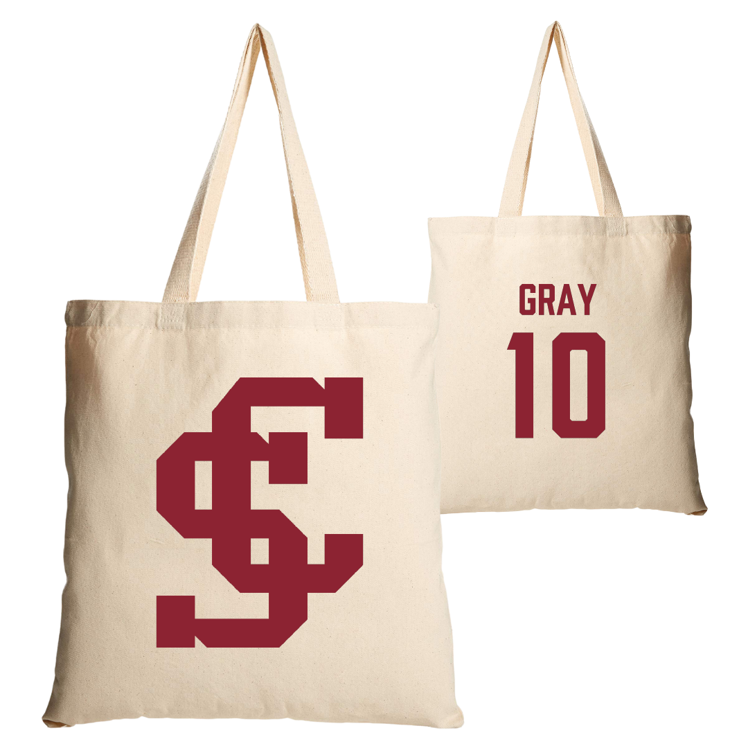 Santa Clara University Softball Tan Canvas Tote Bag - #10 Hazyl Gray