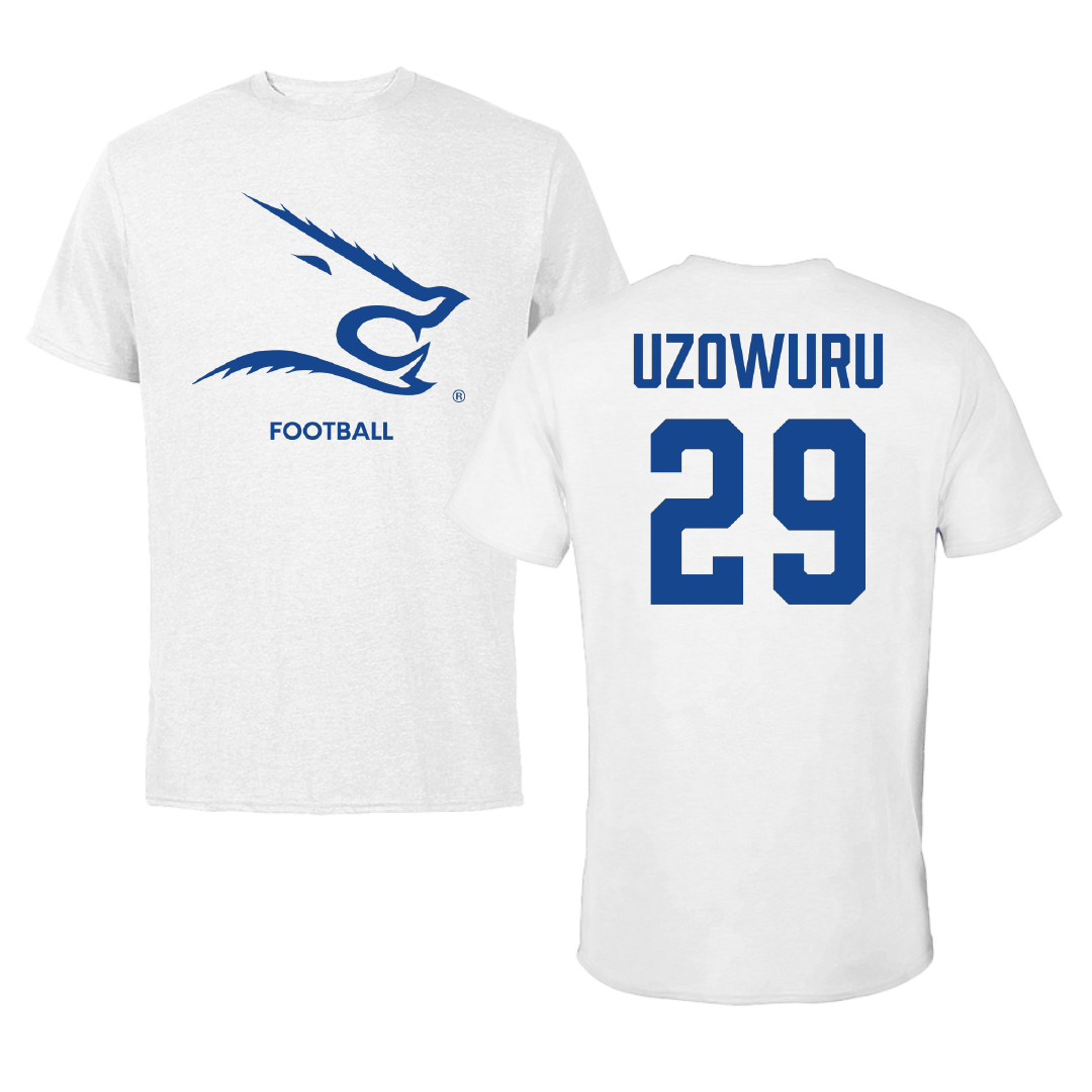 Texas A&M University-Kingsville Football White Tee - #29 Bryan Uzowuru