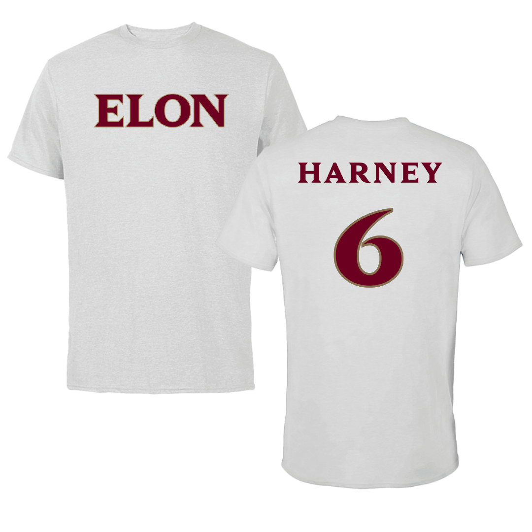 Elon University Football Light Gray Tee - #6 TyQuan Harney