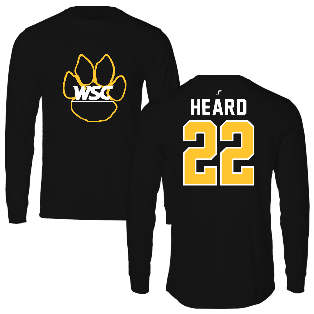 Wayne State College (Nebraska) Baseball Black Performance Long Sleeve - #22 Max Heard