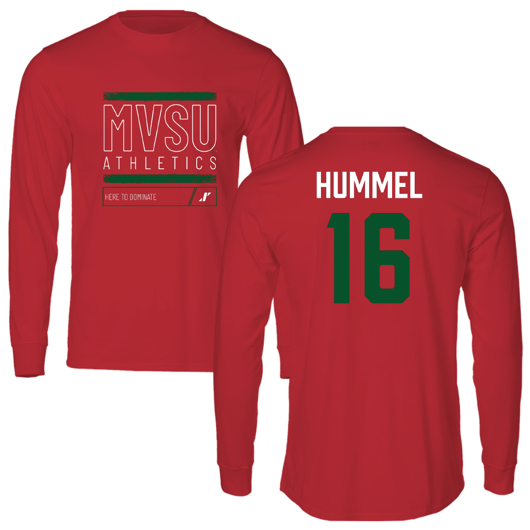 Mississippi Valley State University Baseball Red Dominate Long Sleeve - #16 Dylan Hummel