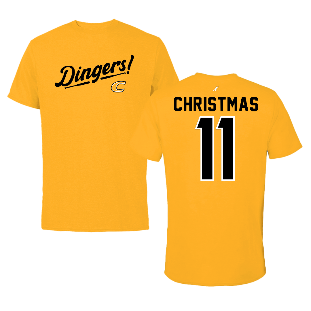 Centre College Baseball Gold Dingers Tee - #11 Aidan Christmas