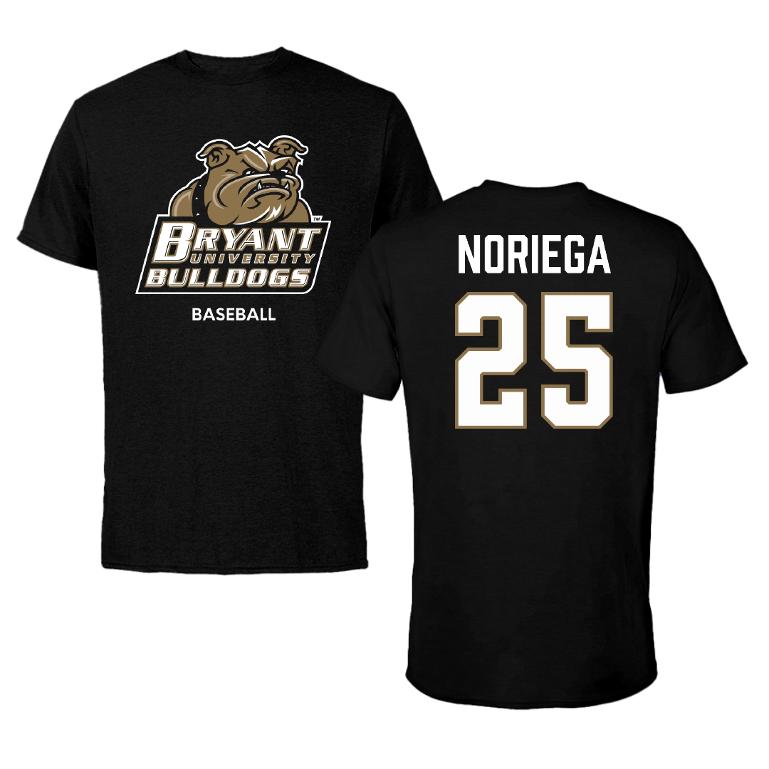 Bryant University Baseball Black Performance Tee - #25 Gavin Noriega