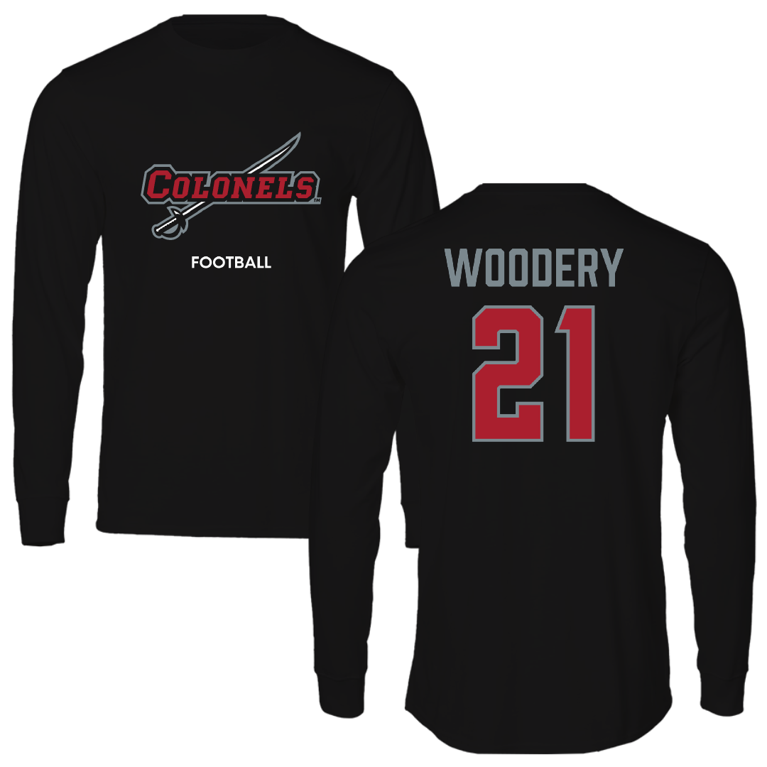 Nicholls State University Football Black Colonels Long Sleeve - #21 Malik Woodery