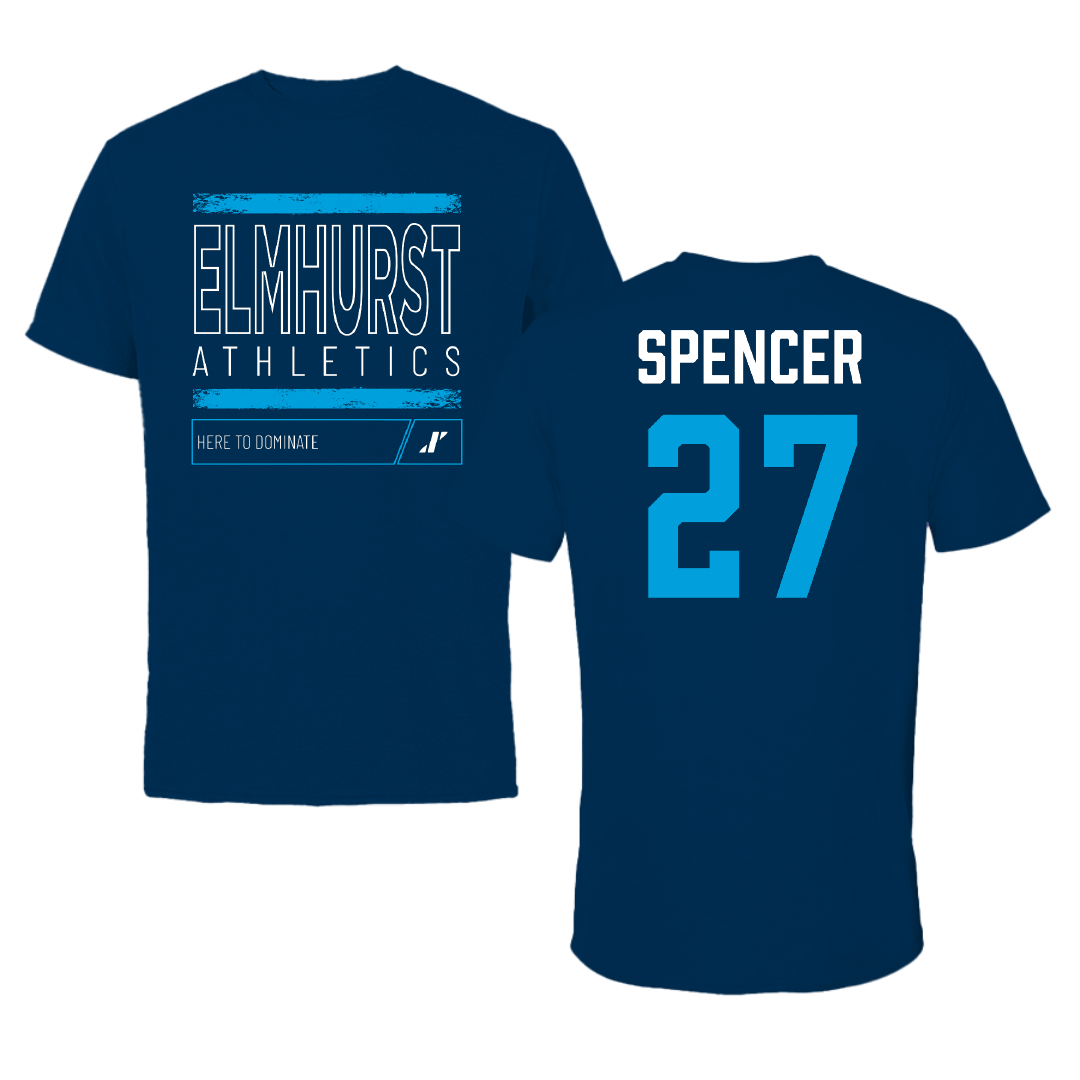 Elmhurst University Football Navy Dominate Performance Tee - #27 Jamie Spencer