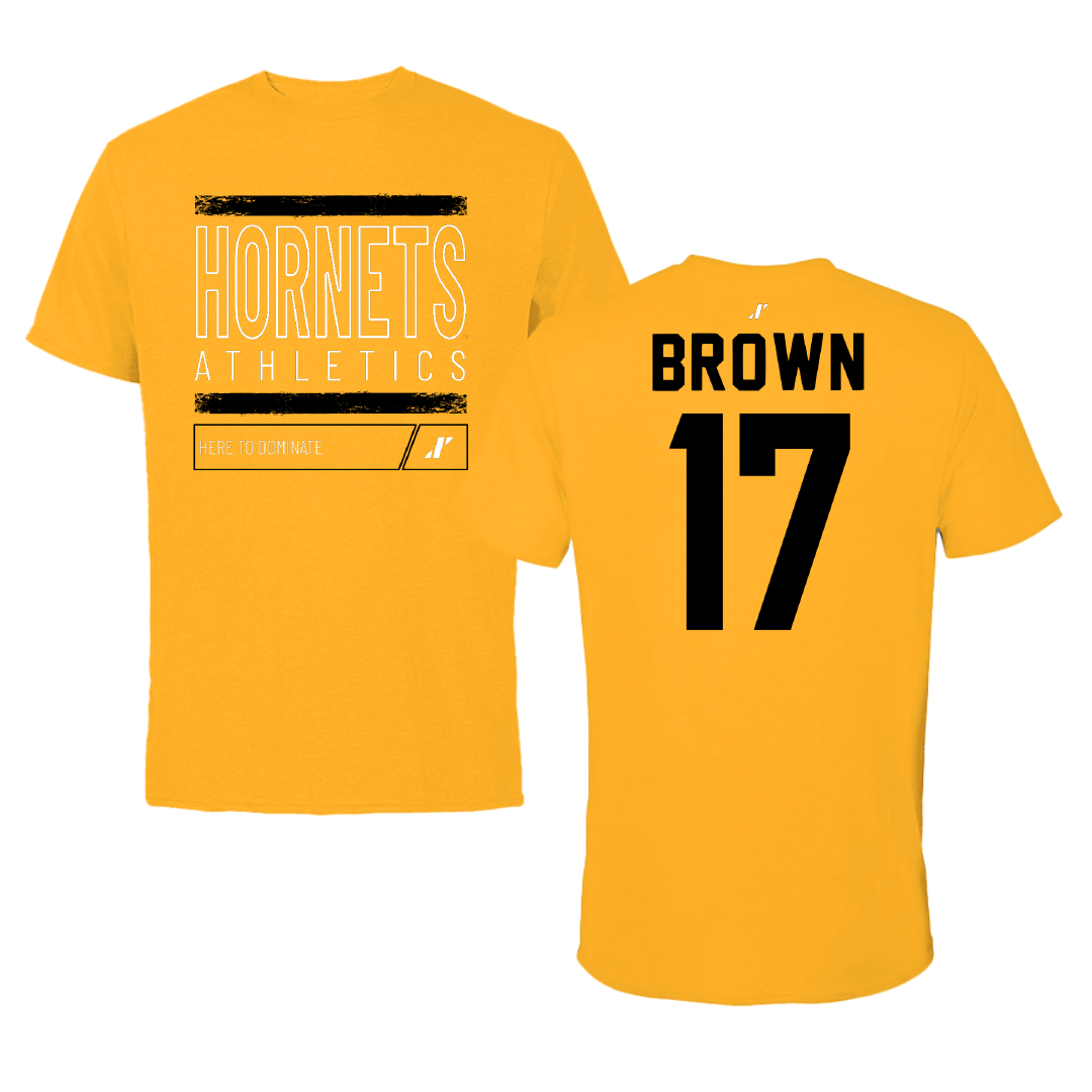 Alabama State University Flag Football Gold Dominate Performance Tee - #17 Calvri Brown