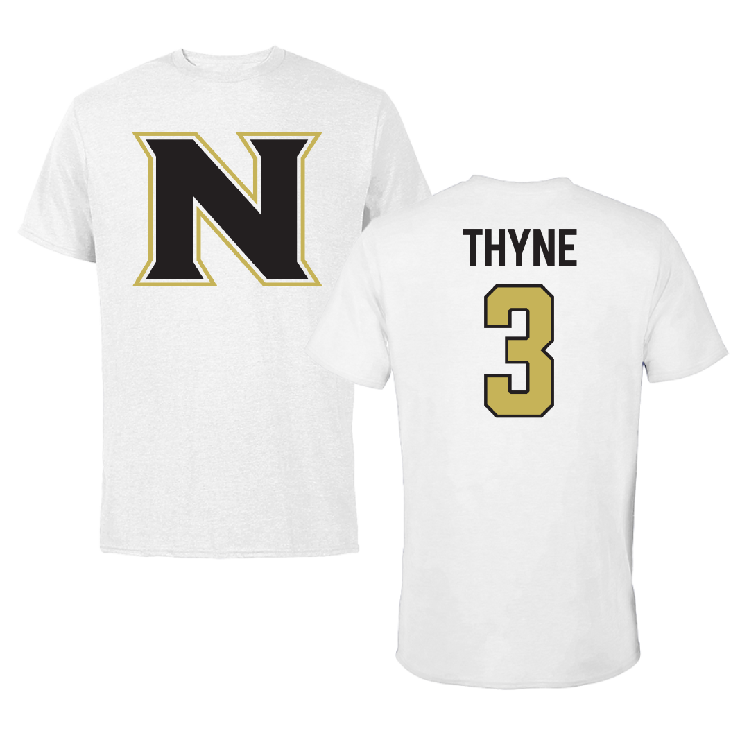 Northeastern Junior College Basketball (M) White Tee - #3 Ethan Thyne