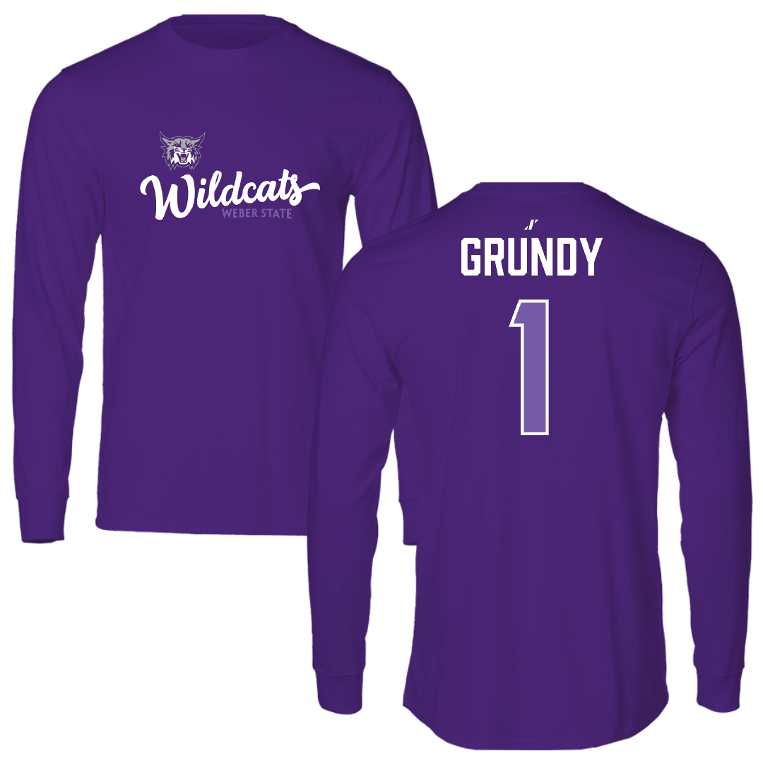 Weber State University Softball Purple General Long Sleeve - #1 Abby Grundy