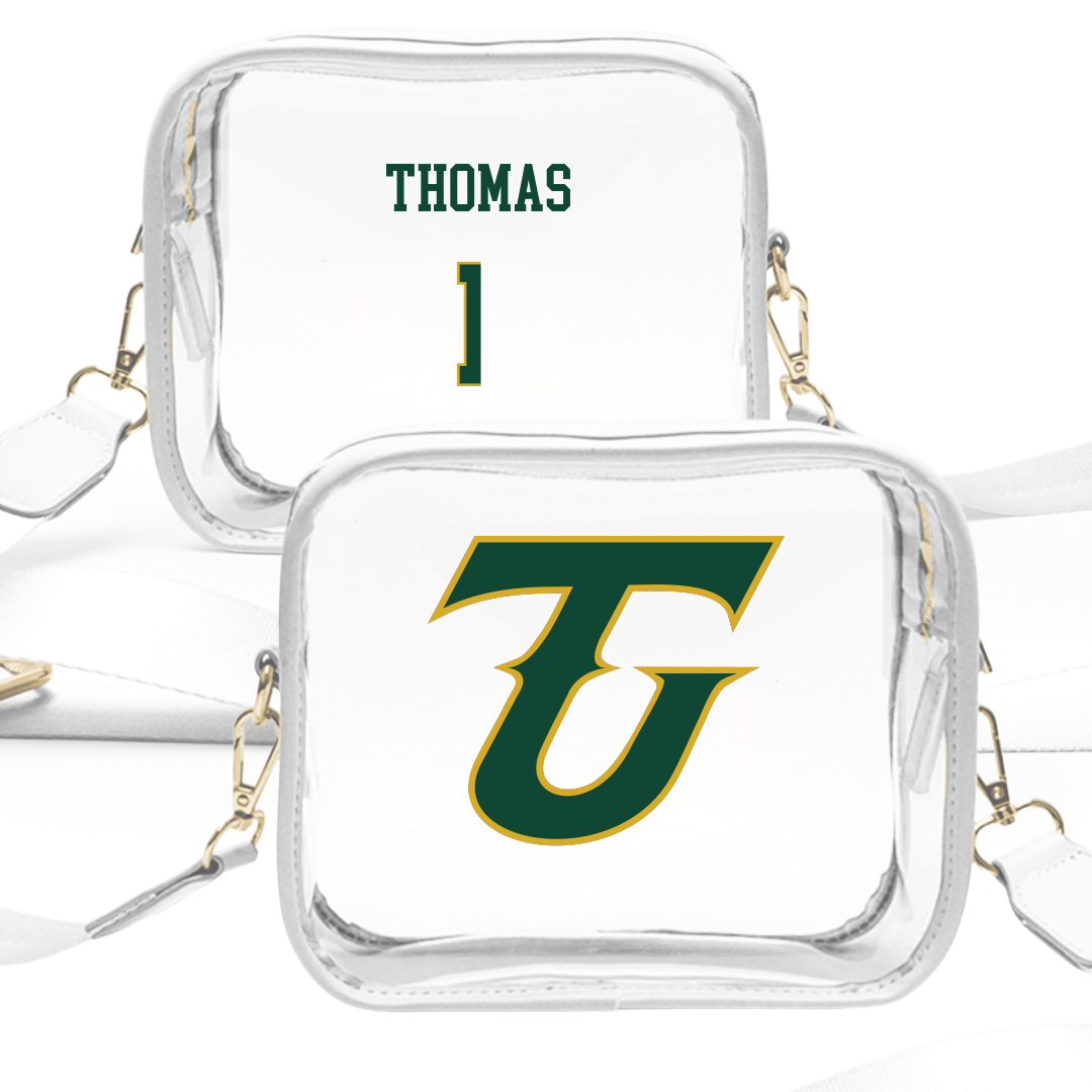 Tiffin University Basketball (M) White Clear Stadium Bag - #1 Brandon Thomas
