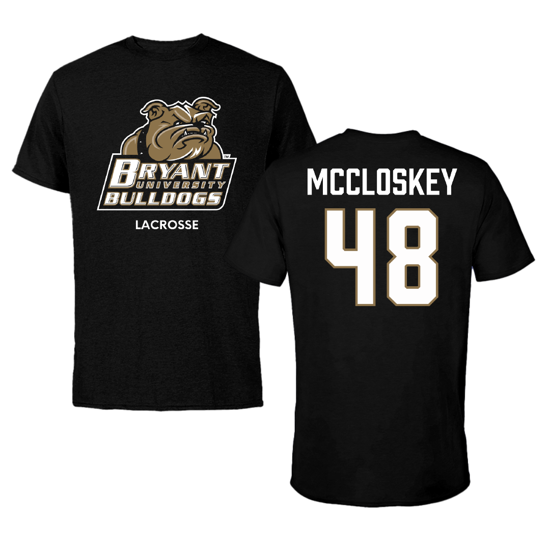 Bryant University Lacrosse (M) Black Tee - #48 Jack McCloskey