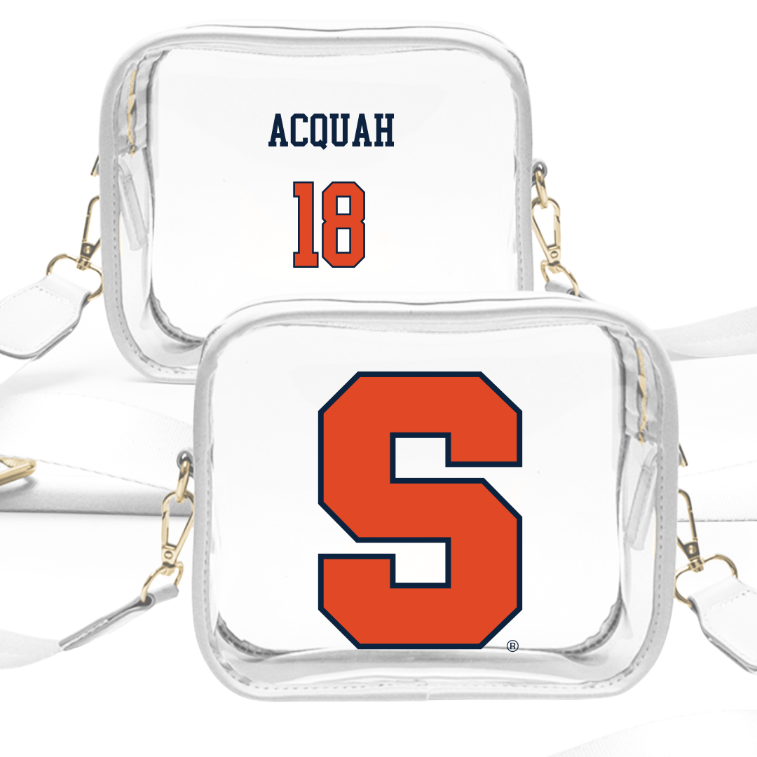 Syracuse University Soccer (M) White Clear Stadium Bag - #18 Michael Acquah