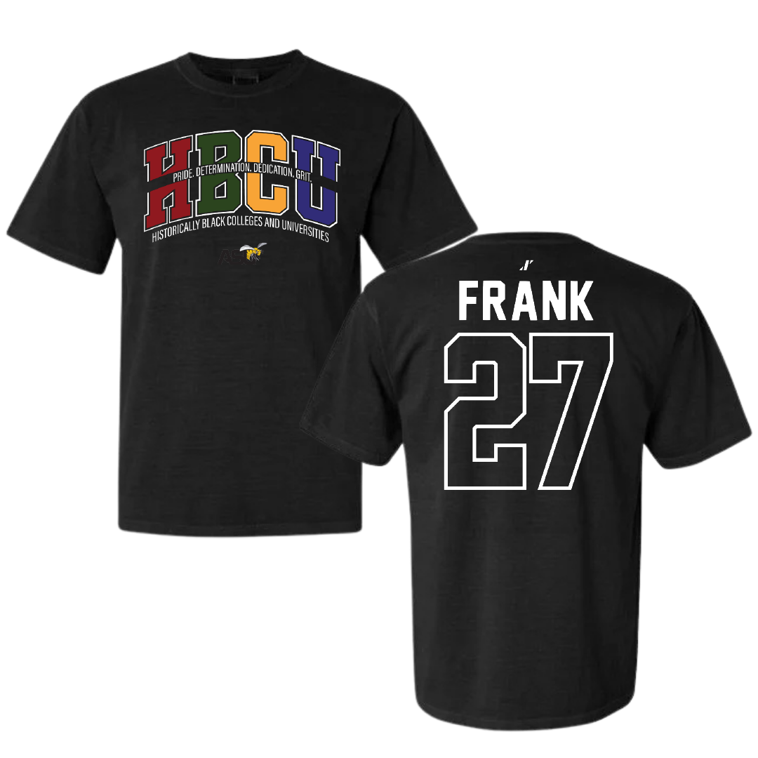 Alabama State University Softball Black HBCU Comfort Colors Tee - #27 Ayana Frank